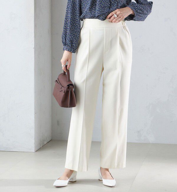 SHIPS for women「〈手洗い可能〉両面起毛 ストレート パンツ」|その他|オフホワイト