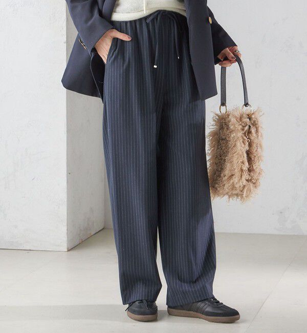 SHIPS for women「〈手洗い可能〉両面起毛 ドロスト パンツ（ネイビー）」|その他|