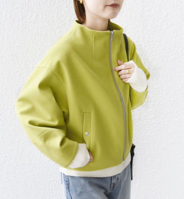 SHIPS for women「【WEB限定】〈手洗い可能〉 ウールライク ボトル ネック ジップ ブルゾン」|ブルゾン・スタジャン|