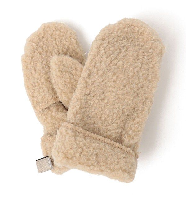 SHIPS any「【SHIPS any別注】Mouflon Mouflon: ストラップ付き ボア ミトン」|手袋|ベージュ