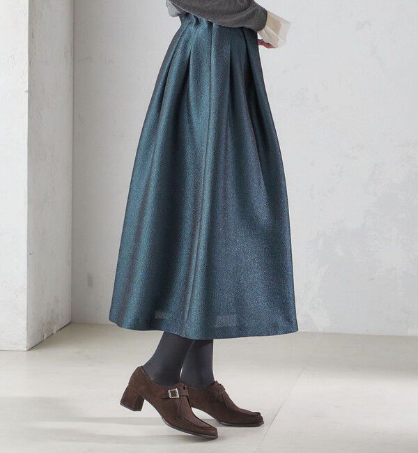 SHIPS for women「〈手洗い可能〉ラメ ブッチャー タック フレア スカート」|フレア|