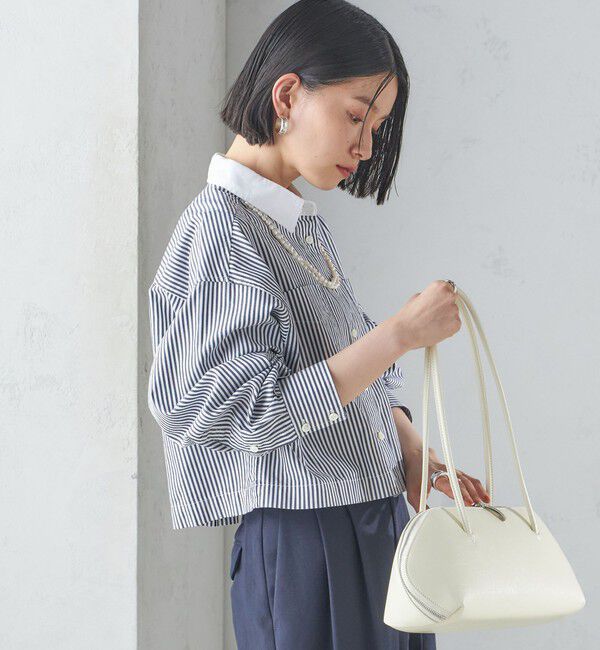 SHIPS for women「〈洗濯機可能〉ピン オックス 刺繍 クロップド シャツ」|シャツ・ブラウス|