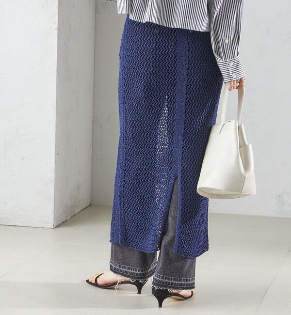 SHIPS for women「LOGAN KNITTING MILLS:〈手洗い可能〉クロシェ スカート」|スカート|