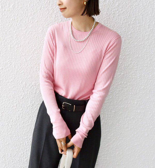 SHIPS for women「SHIPS Primary Navy Label:シルク カシミヤ プルオーバー 2」|ニット・セーター|