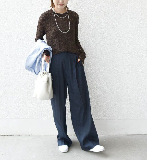 SHIPS for women「〈手洗い可能〉ラッセル レース クルーネック カットソー」|Tシャツ・カットソー|