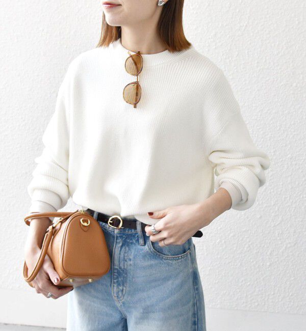 SHIPS any「SHIPS any:〈手洗い可能〉アゼ コンパクト クルーネック ニット プルオーバー」|ニット・セーター|