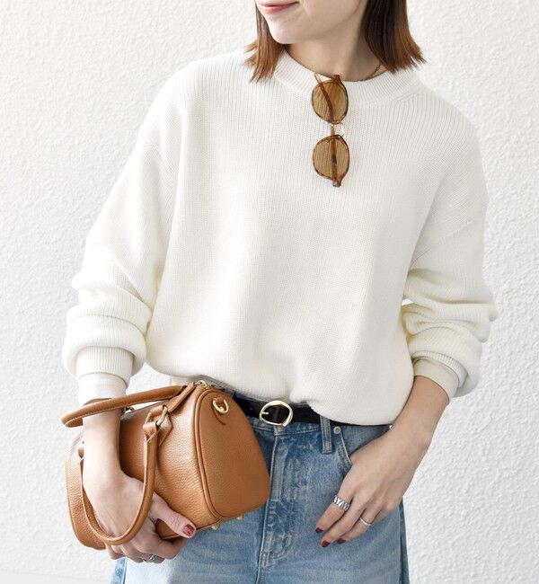 SHIPS any「SHIPS any:〈手洗い可能〉アゼ コンパクト クルーネック ニット プルオーバー」|ニット・セーター|