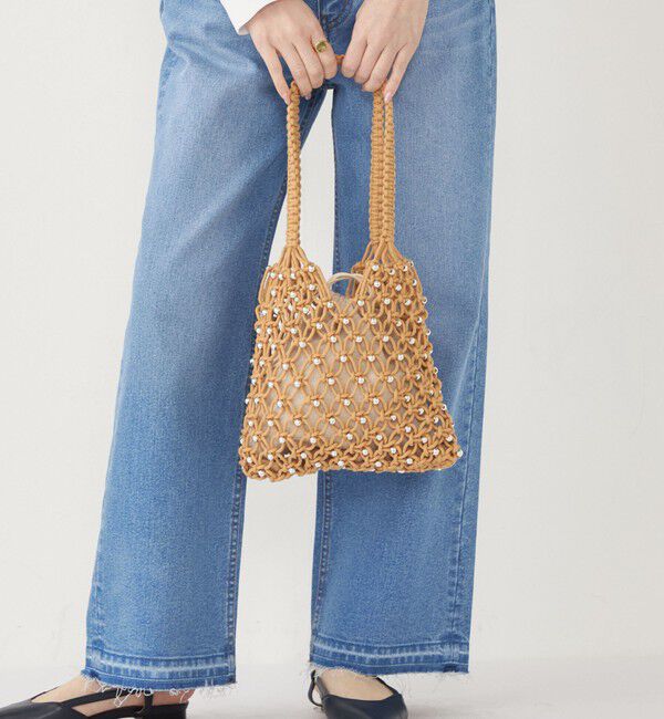 SHIPS Colors 「SHIPS Colors:メタルビーズ コード トート◇」|トートバッグ|ベージュ