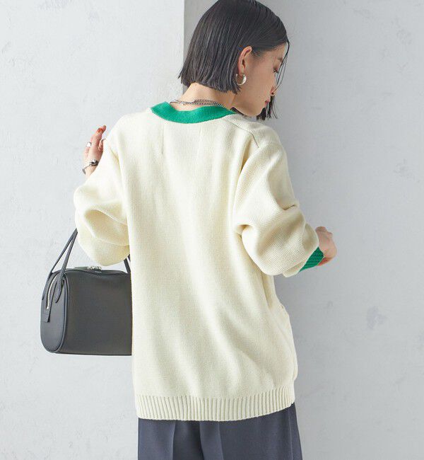 SHIPS for women「【SHIPS別注】LOGAN KNITTING MILLS: Vネック パッチ カーディガン」|カーディガン|