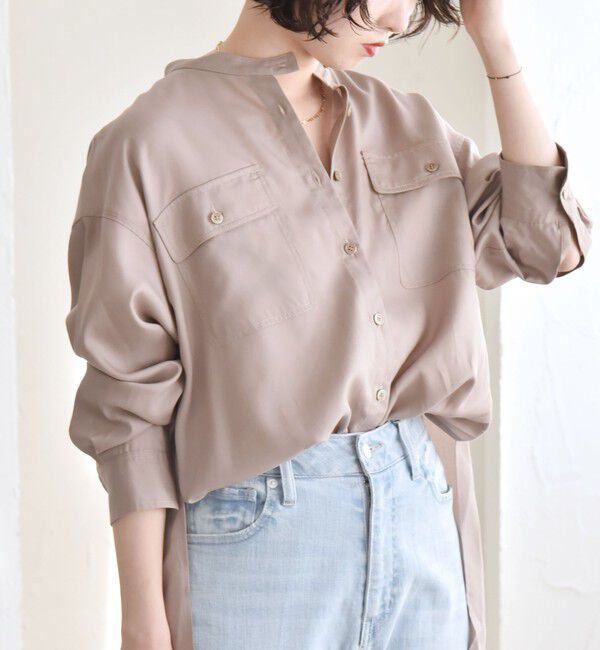 quaranciel「quaranciel:〈手洗い可能〉ドレッシー ワーク ポケット シャツ」|シャツ・ブラウス|