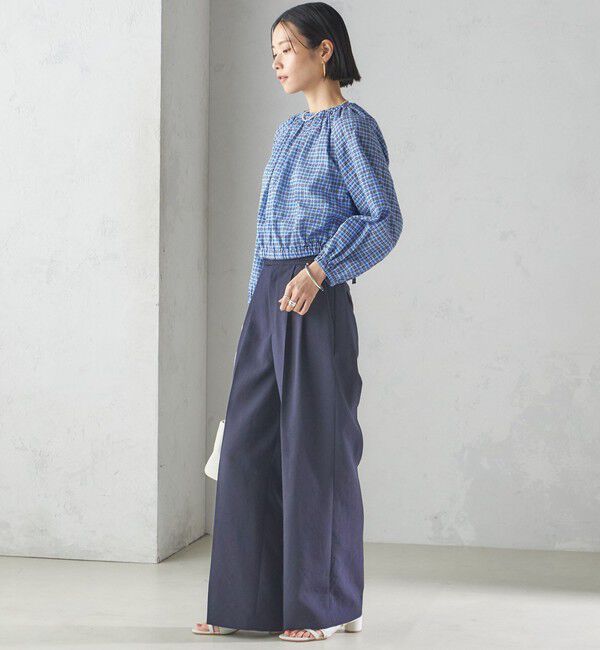 SHIPS for women「〈手洗い可能〉DEVEAUX サッカー チェック リボン ブラウス」|シャツ・ブラウス|