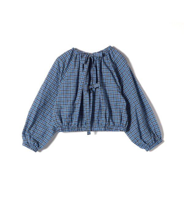 SHIPS for women「〈手洗い可能〉DEVEAUX サッカー チェック リボン ブラウス」|シャツ・ブラウス|