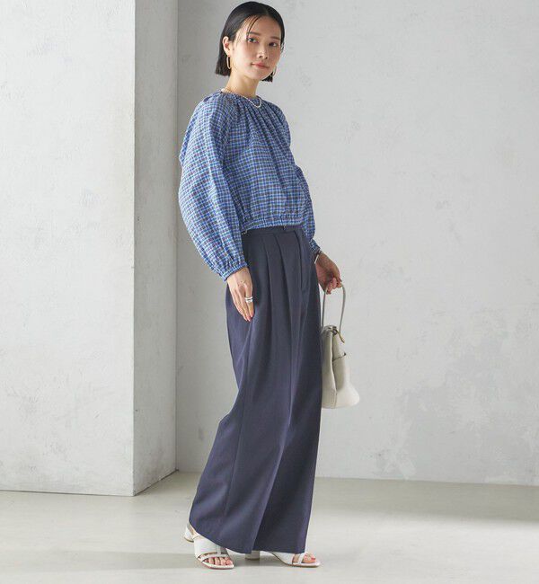 SHIPS for women「〈手洗い可能〉DEVEAUX サッカー チェック リボン ブラウス」|シャツ・ブラウス|