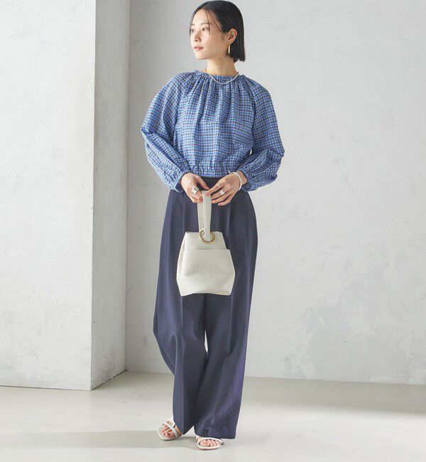 SHIPS for women「〈手洗い可能〉DEVEAUX サッカー チェック リボン ブラウス」|シャツ・ブラウス|