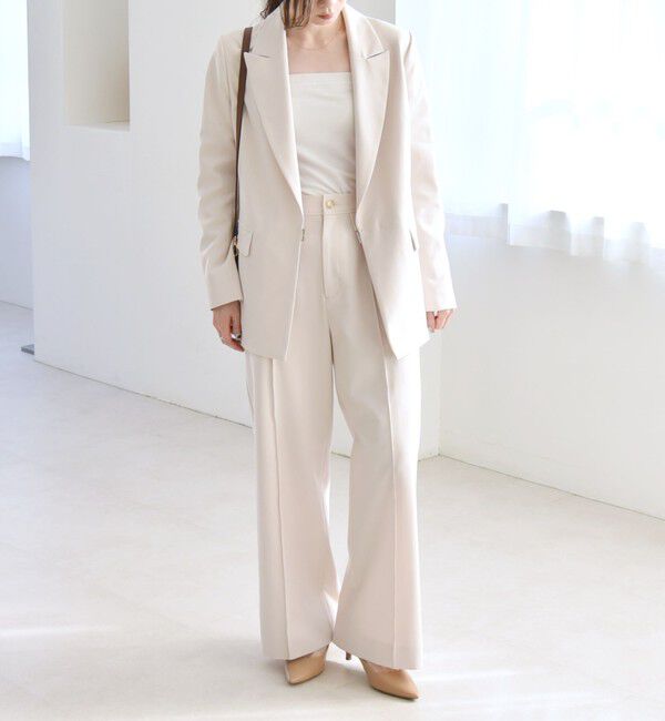 quaranciel「quaranciel: フラップ デザイン センター シーム セミ ワイド パンツ（セットアップ対応）」|その他|