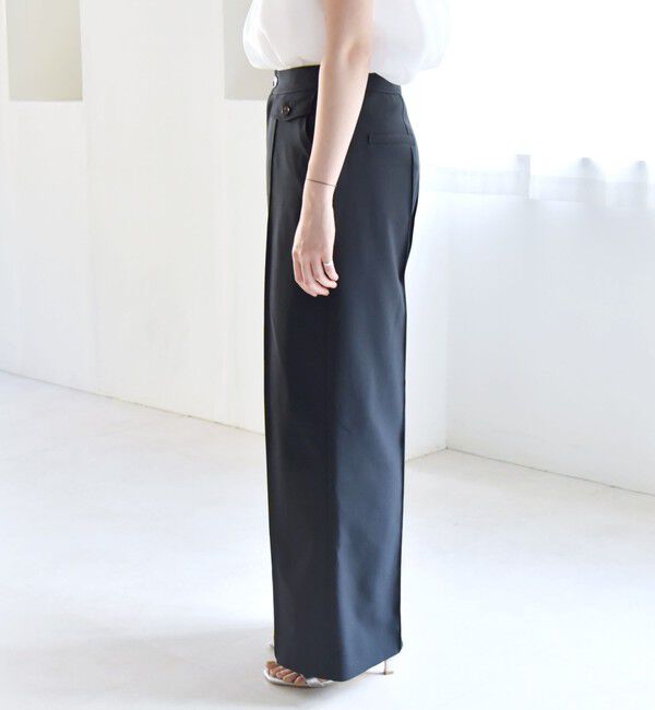 quaranciel「quaranciel: フラップ デザイン センター シーム セミ ワイド パンツ（セットアップ対応）」|その他|