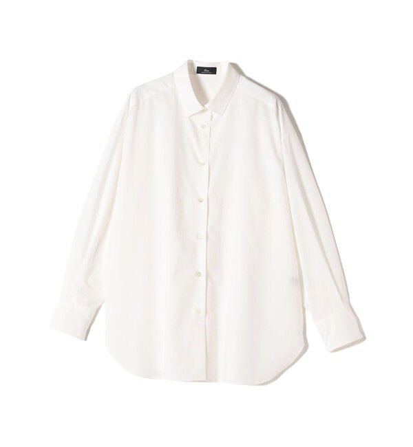 SHIPS for women「SHIPS Primary Navy Label:コットン タイプライター ビッグ シャツ」|シャツ・ブラウス|オフホワイト