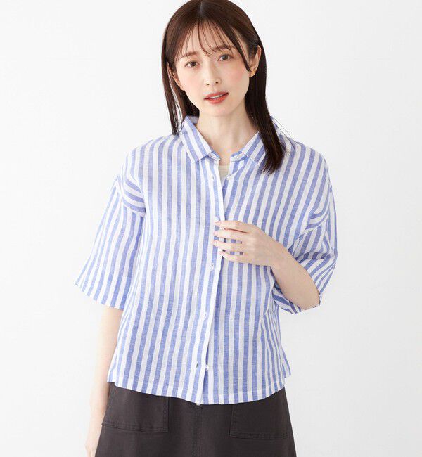 SHIPS Colors 「SHIPS Colors:〈洗濯機可能〉ユーロリネン (EURO Linen) ボクシー シャツ◇」|シャツ・ブラウス|