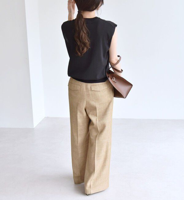 quaranciel「quaranciel:〈接触冷感〉フレンチスリーブ ベーシック シアー ニット プルオーバー」|ニット・セーター|