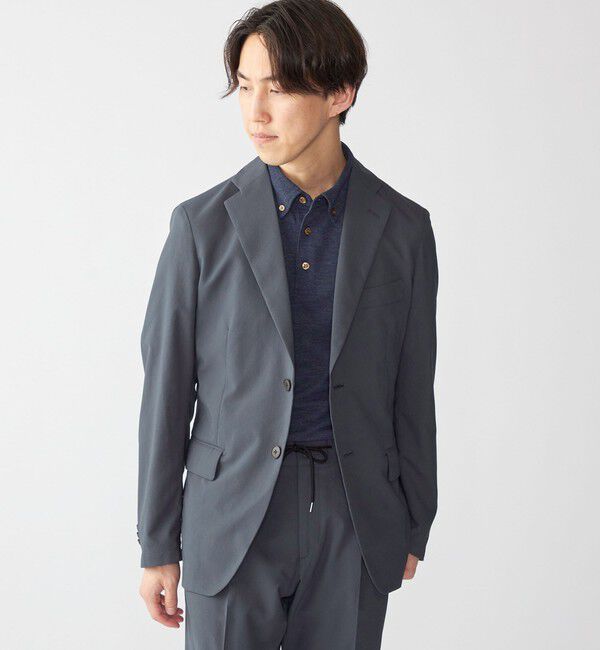 SHIPS「【WEB限定】SHIPS:〈手洗い可能〉ナチュラル ストレッチ エア セットアップ」|スーツ|ダークグレー