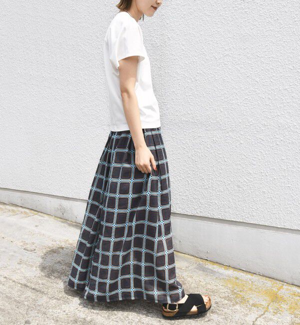 SHIPS for women「【SHIPS別注】UHURU:〈手洗い可能〉シアープリント ギャザー スカート」|スカート|