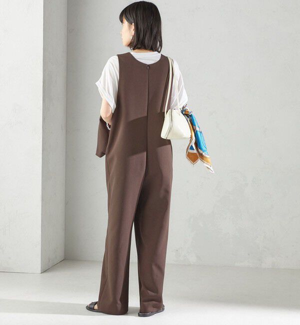 SHIPS for women「〈手洗い可能〉ハイカウント ダブルクロス オールインワン」|オールインワン|