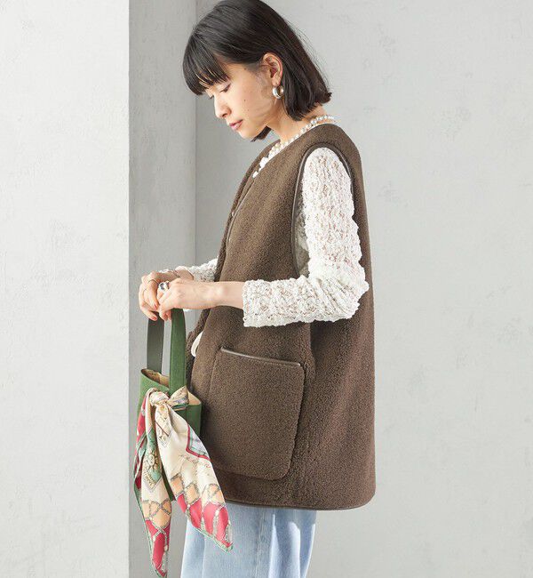 SHIPS for women「〈手洗い可能〉ボア フリース リバーシブル ベスト」|ベスト・ジレ|