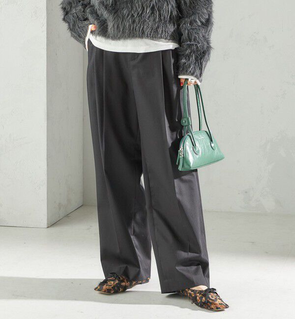 SHIPS for women「〈洗濯機可能〉ハイカウント ツイル 2タック ワイド パンツ」|その他|