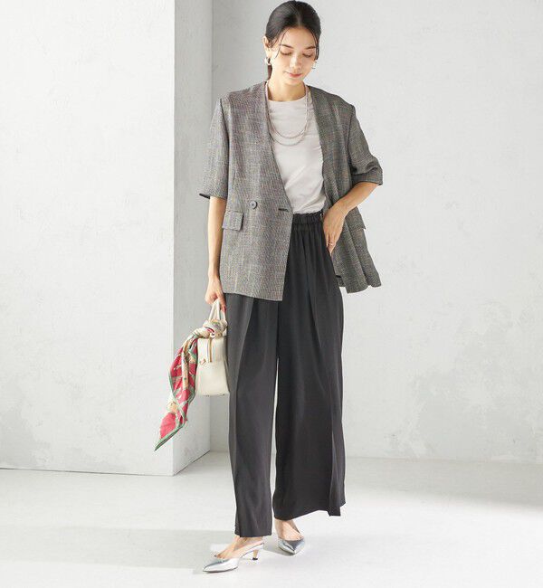 SHIPS for women「〈手洗い可能〉ドット / 無地 タック ギャザー ワイド パンツ」|その他|