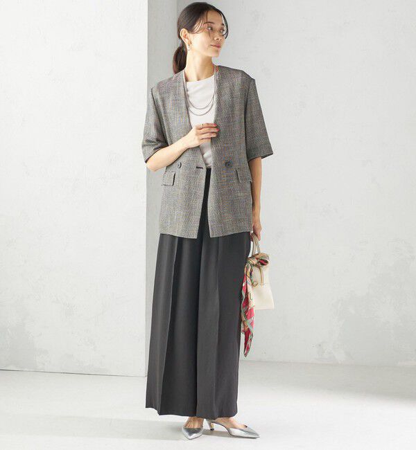 SHIPS for women「〈手洗い可能〉ドット / 無地 タック ギャザー ワイド パンツ」|その他|