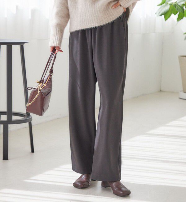 SHIPS for women「〈UVカット/防シワ加工〉梳毛調 ストレッチ ドロスト パンツ」|その他|