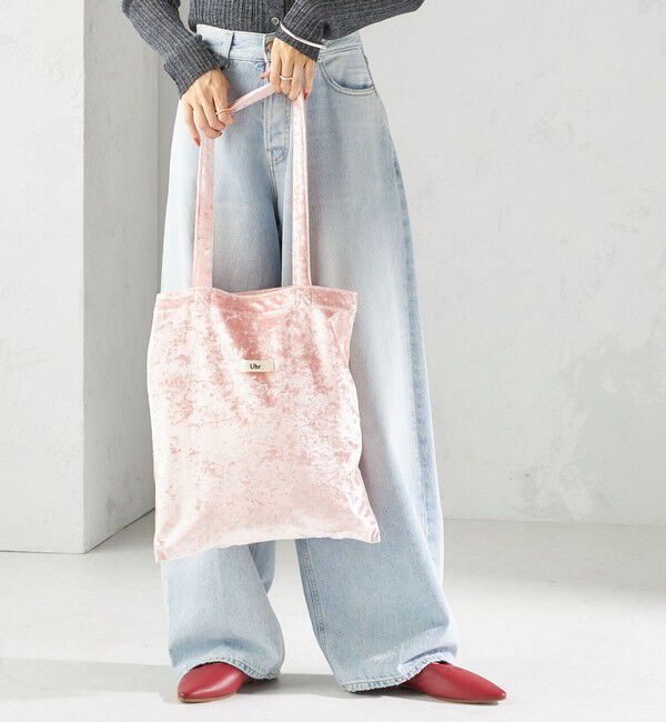 SHIPS for women「【SHIPS別注/PINK RIBBONチャリティー】Uhr: ポリエステル ベロア トート バッグ」|トートバッグ|