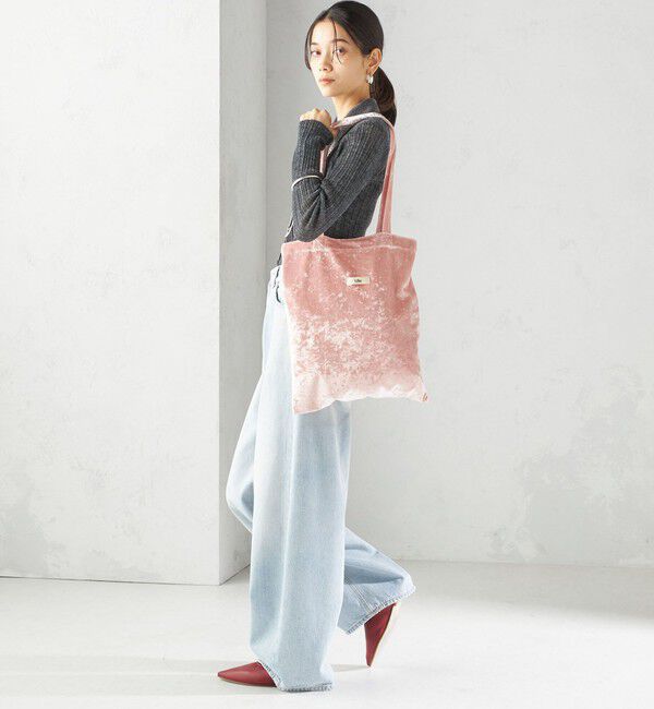 SHIPS for women「【SHIPS別注/PINK RIBBONチャリティー】Uhr: ポリエステル ベロア トート バッグ」|トートバッグ|