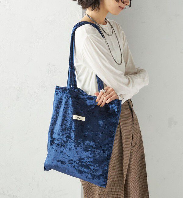 SHIPS for women「【SHIPS別注/PINK RIBBONチャリティー】Uhr: ポリエステル ベロア トート バッグ」|トートバッグ|