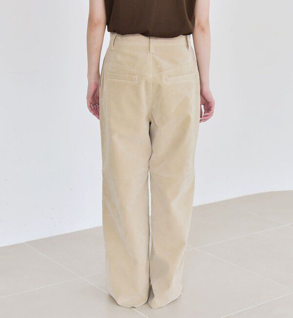 quaranciel「quaranciel:〈洗濯機可能〉ポリエステル スエード ワイド パンツ」|その他|