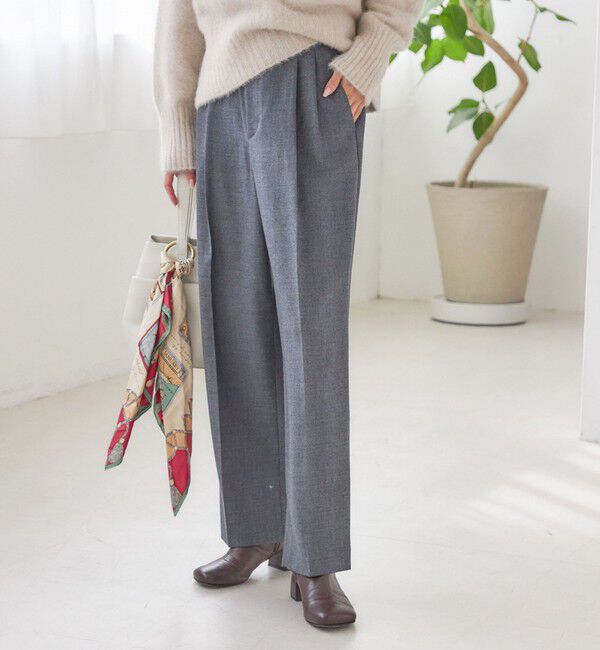 SHIPS for women「〈手洗い可能〉ウォッシャブル ウール タック パンツ」|その他|