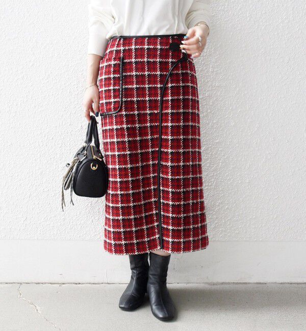 SHIPS any「SHIPS any: ブロック ツイード タイト スカート」|スカート|