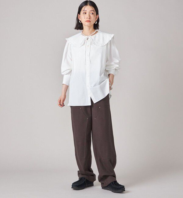 SHIPS for women「SHIPS NINE CASE:〈手洗い可能〉ビッグ カラー ブラウス」|シャツ・ブラウス|