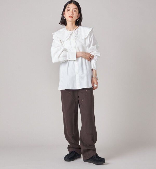 SHIPS for women「SHIPS NINE CASE:〈手洗い可能〉ビッグ カラー ブラウス」|シャツ・ブラウス|