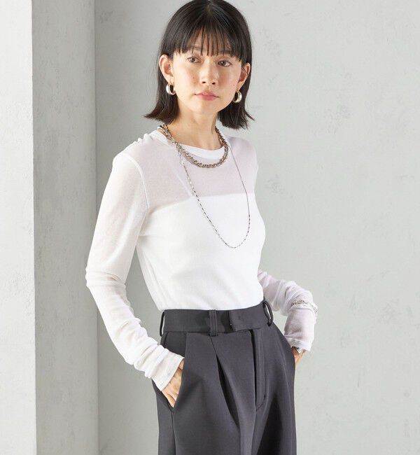 SHIPS for women「s.oyamadaコラボ:〈手洗い可能〉シアー テレコ ロング スリーブ TEE」|Tシャツ・カットソー|