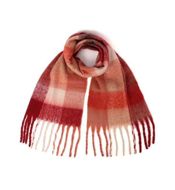 SHIPS any「SHIPS any:〈手洗い可能〉ボリューム シャギー チェック マフラー (ユニセックス) 25AW◇」|マフラー|