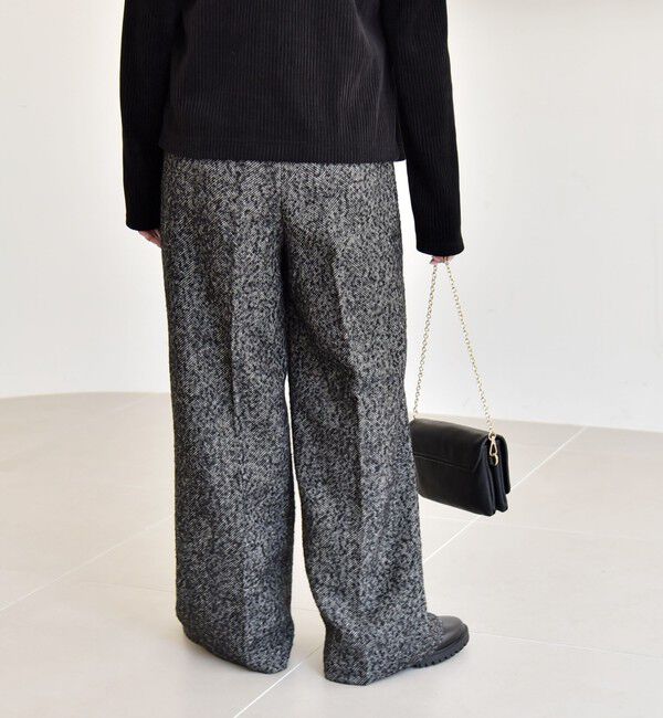 quaranciel「quaranciel: ツイード タック ワイド パンツ」|その他|