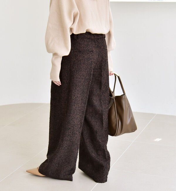quaranciel「quaranciel: ツイード タック ワイド パンツ」|その他|