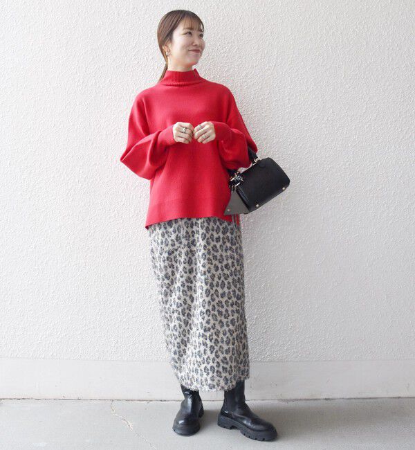 SHIPS any「SHIPS any:〈洗濯機可能〉ハイネック ボリュームスリーブ ロングリブ ニット プルオーバー」|ニット・セーター|