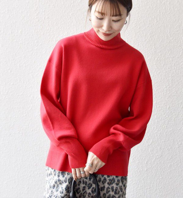 SHIPS any「SHIPS any:〈洗濯機可能〉ハイネック ボリュームスリーブ ロングリブ ニット プルオーバー」|ニット・セーター|