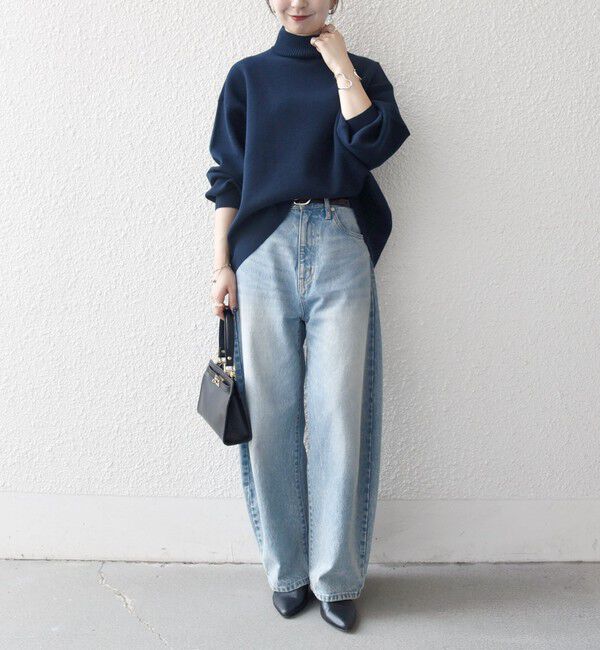 SHIPS any「SHIPS any:〈洗濯機可能〉ハイネック ボリュームスリーブ ロングリブ ニット プルオーバー」|ニット・セーター|