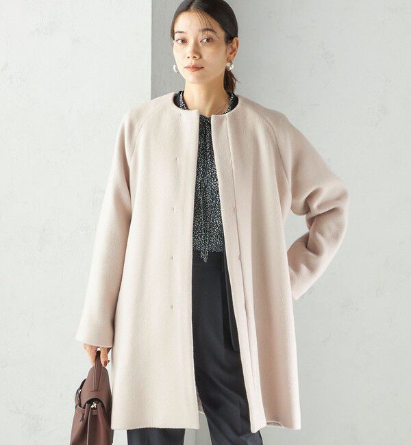 SHIPS for women「Pure SUPER100 ノーカラー コート」|ノーカラーコート|