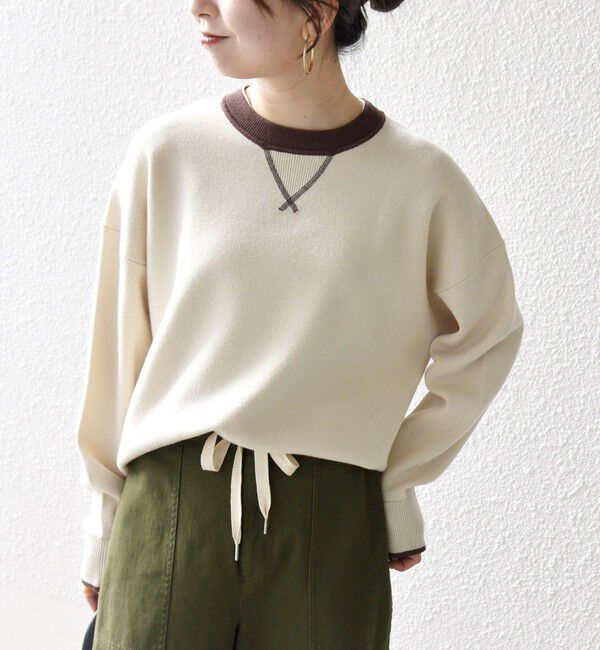 SHIPS any「SHIPS any:〈手洗い可能〉ダブルフェイス Vガゼット ニット プルオーバー」|ニット・セーター|