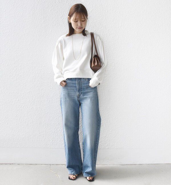 SHIPS for women「【WEB限定】〈手洗い可能〉ショルダー タック パフ スリーブ ミニ 裏毛 プルオーバー」|Tシャツ・カットソー|