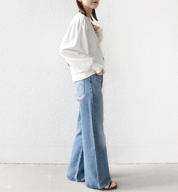 SHIPS for women「【WEB限定】〈手洗い可能〉ショルダー タック パフ スリーブ ミニ 裏毛 プルオーバー」|Tシャツ・カットソー|